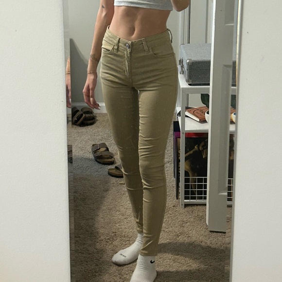 High waisted Khaki jeggings - Picture 3 of 3